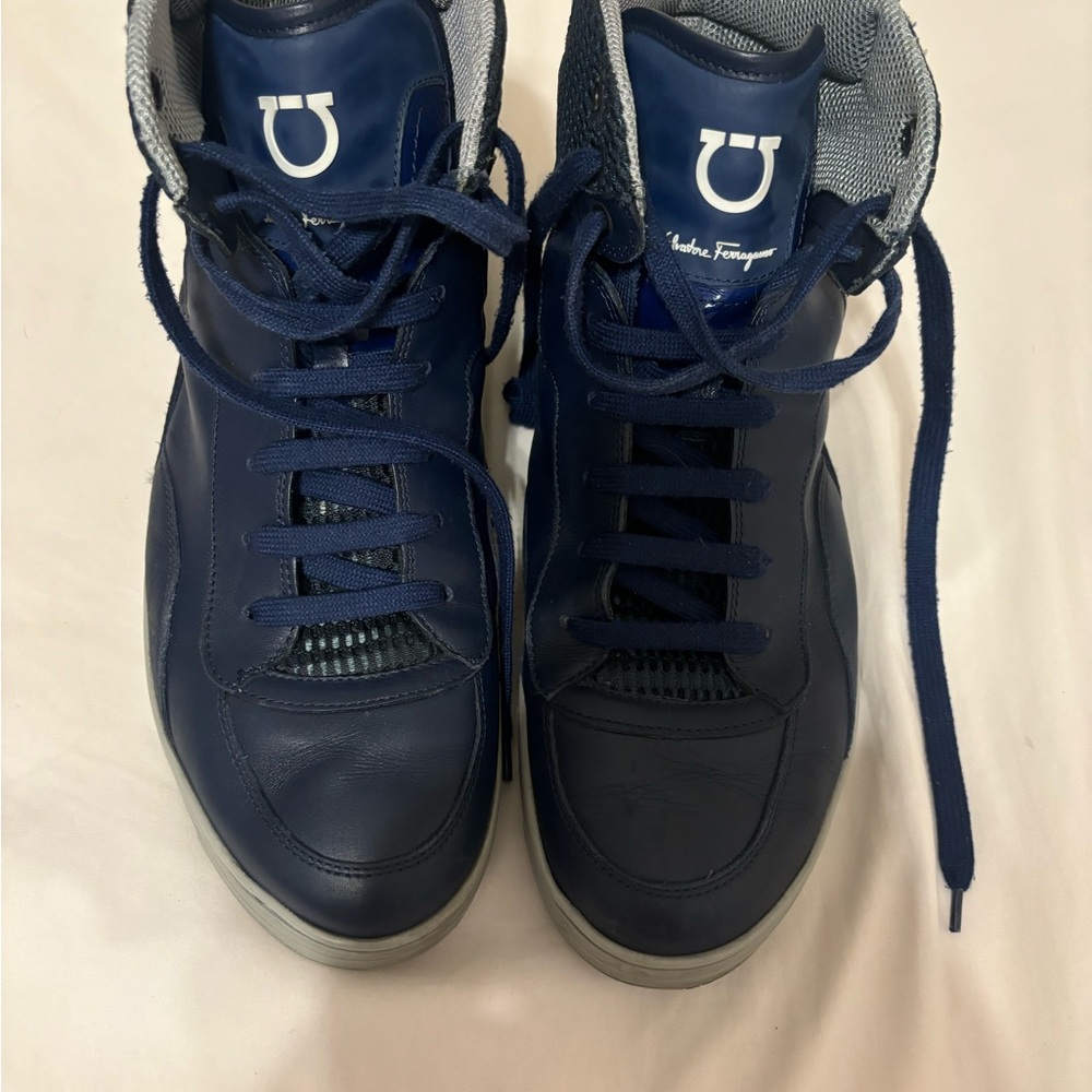 Men’s Salvatore Ferragamo Blue Sneakers Minimalist Design